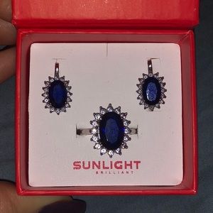 Sunlight jewelry sterling silver set ring earrings
